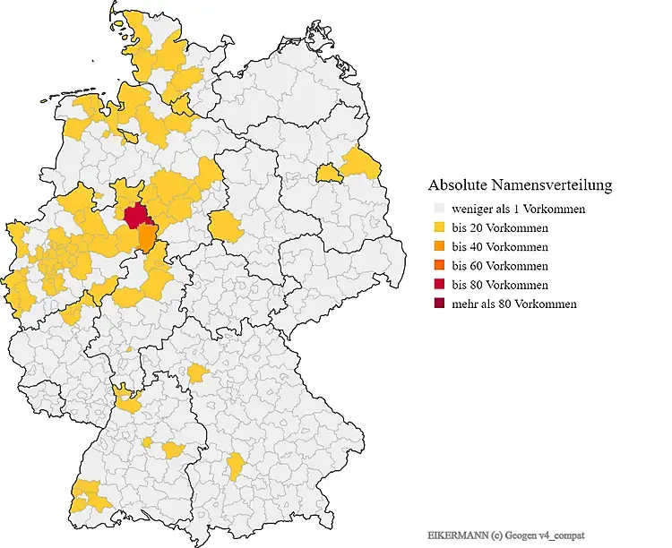 Verteiling Familienname Eikermann