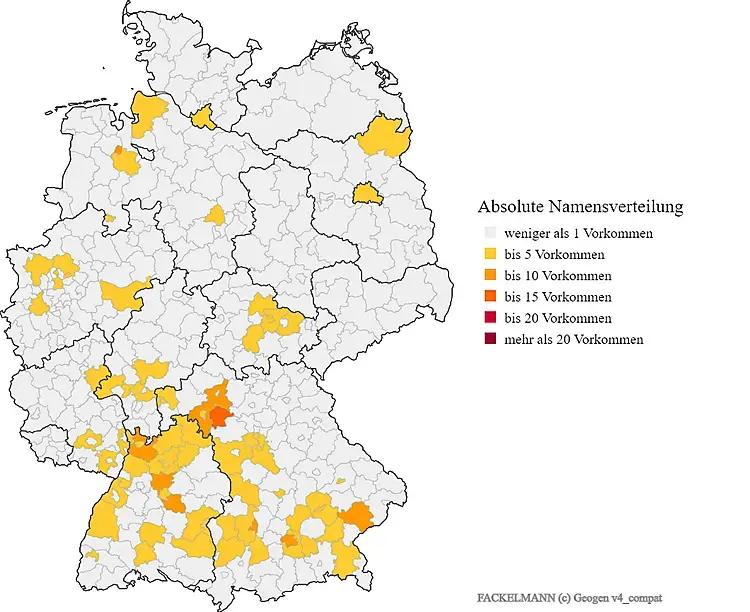 Karte Verteilung Nachname Fackelmann Deutschland