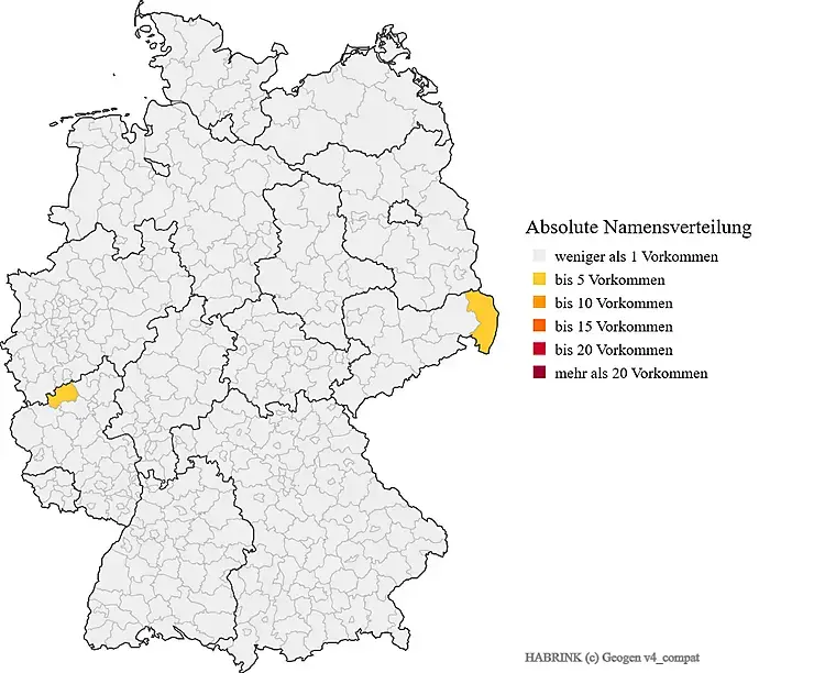 Nachname Habrink Karte Verteilung in Deutschland