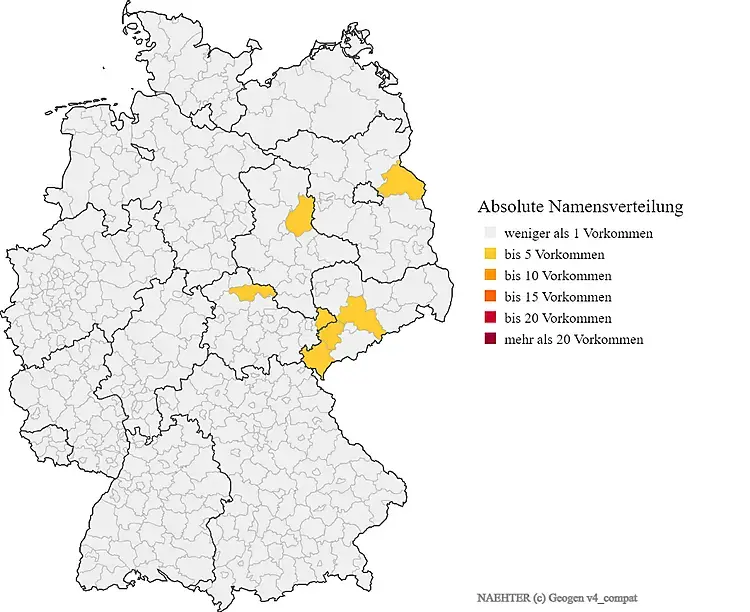 Karte Verteilung Nachname Nähter Deutschland