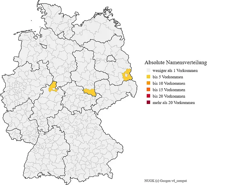 Nachname Nugk Karte Verteilung in Deutschland