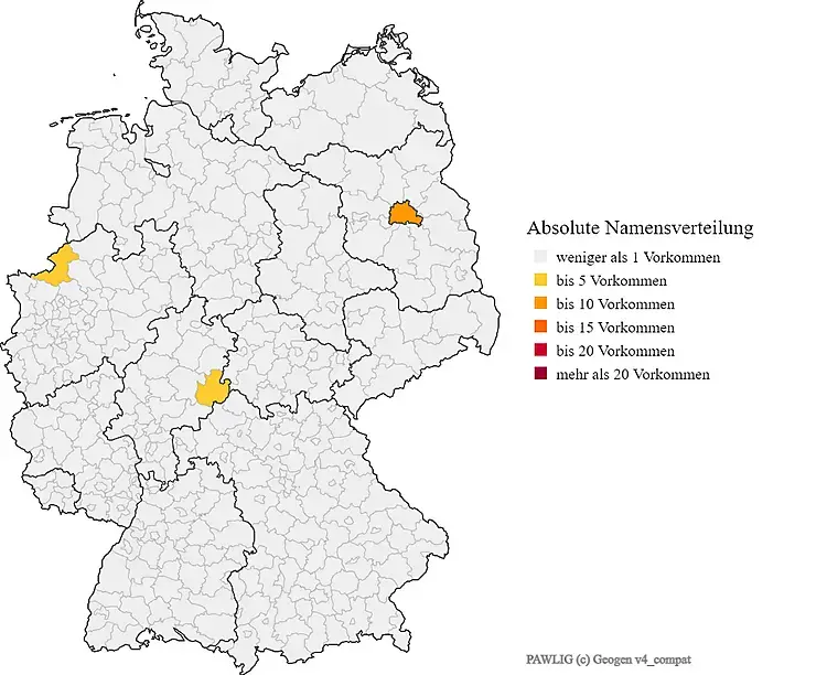 Verteilung Nachname Pawlig