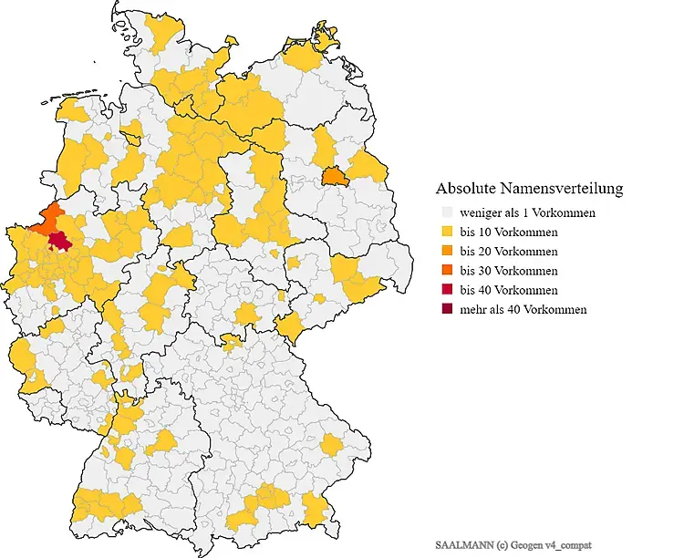 Nachname Saalmann Karte Verteilung in Deutschland