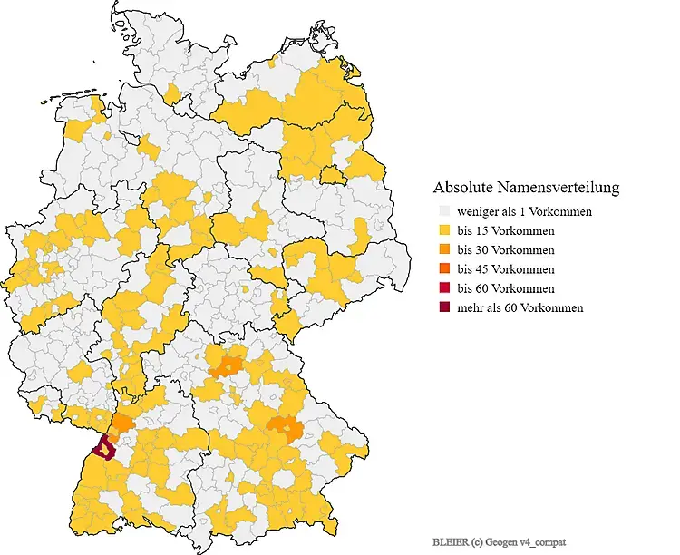 Nachname Bleier Karte Verteilung in Deutschland