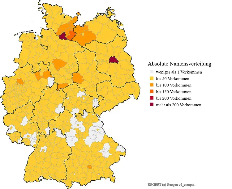 Nachname Eggert Karte Verteilung in Deutschland