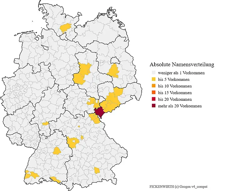 Karte Verteilung Fickenwirth in Deutschland