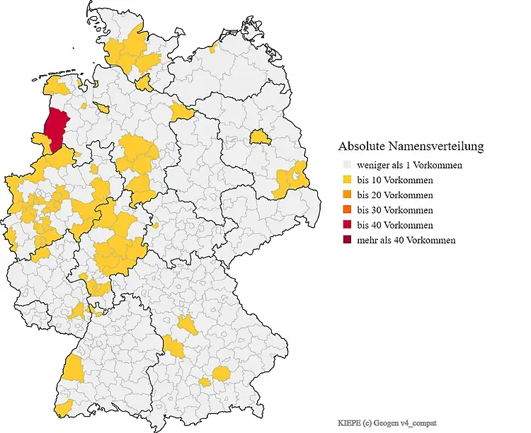 Nachname Kiepe Karte Verteilung in Deutschland