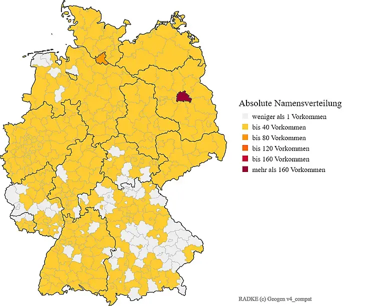 Karte Verteilung Radke in Deutschland